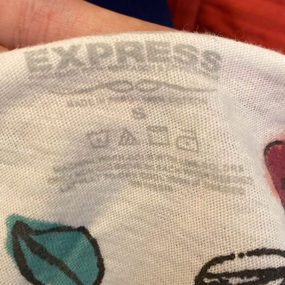 Express‎ Off Shoulder Rose Tattoo Short Sleeve Shirt - Picture 7 of 7